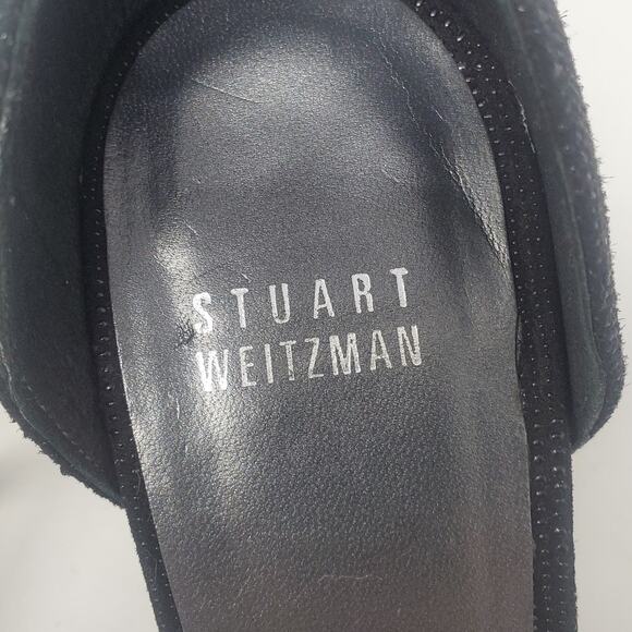 Stuart Weitzman Divorcee D’Orsay Peep Toe Pump Heels Black Spain Size US 7 - Picture 8 of 10